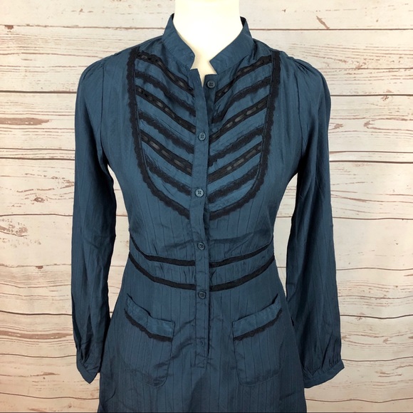 NWT Salt & Pepper Silky Lace Bib Fit Flare Dress - Picture 3 of 7